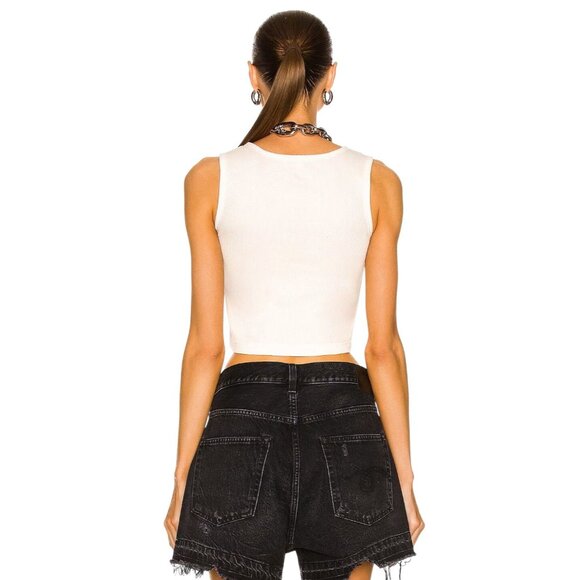 R13 Distressed Tank Top in Ecru Medium New Womens Sleeveless Beater - Picture 3 of 15